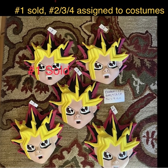 Vtg 1996 Kazuki Takahashi Yu Gi Oh Anime Plastic Mask Costume Halloween Cos Play - Picture 13 of 16